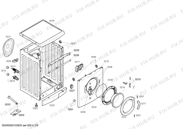 Взрыв-схема стиральной машины Bosch WFL285E Exclusiv Maxx WFL285E - Схема узла 02