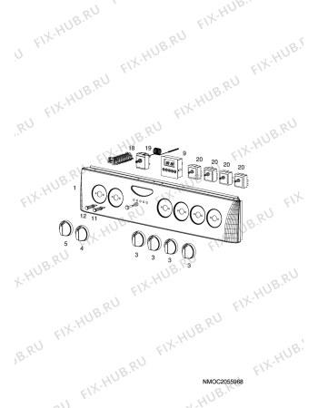 Взрыв-схема комплектующей Husqvarna Electrolux QSG5042W - Схема узла H10 Control Panel