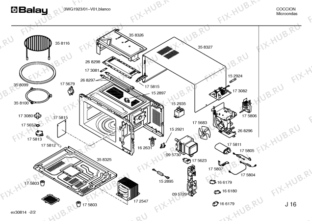 Схема №1 3WG1923 с изображением Конденсатор высокого напряжения для микроволновой печи Bosch 00175811