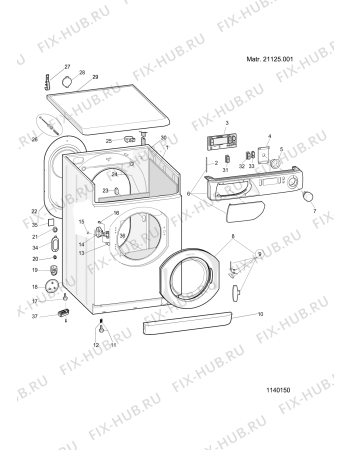 Схема №1 AVD149EX (F028873) с изображением Обшивка для стиральной машины Indesit C00116671