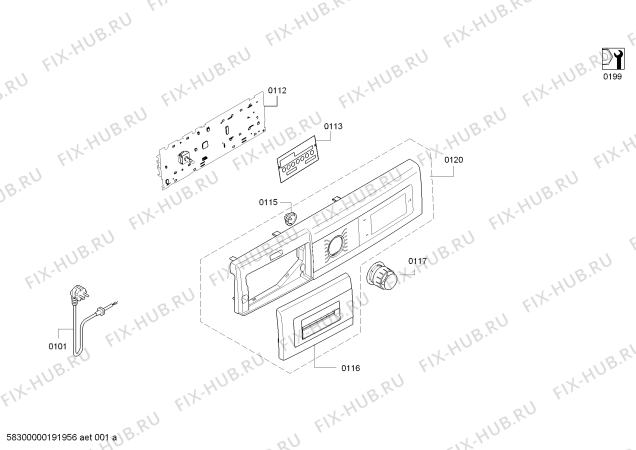 Схема №2 WAT28462FG с изображением Панель управления для стиралки Bosch 11010832