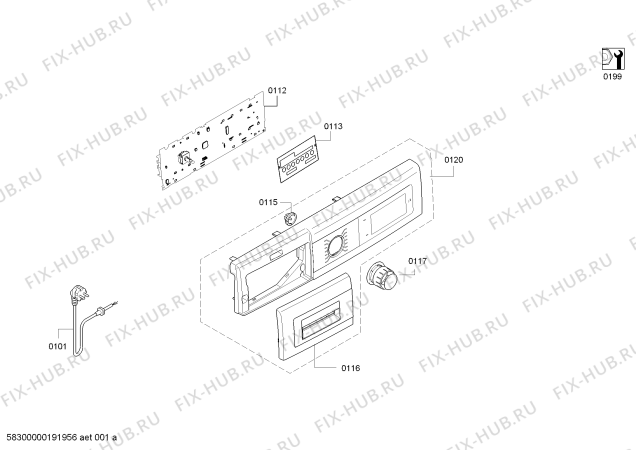 Схема №1 W7460X2ES с изображением Кабель для стиральной машины Siemens 12010685