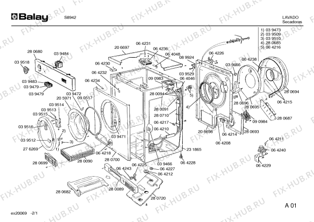 Схема №1 S8942 с изображением Контрольная лампа для электросушки Bosch 00064243
