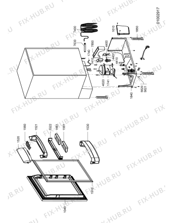 Схема №1 CLC14 (F091232) с изображением Ящик (корзина) для холодильной камеры Indesit C00331918