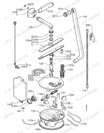Взрыв-схема посудомоечной машины Electrolux ESF489 - Схема узла Hydraulic System 272