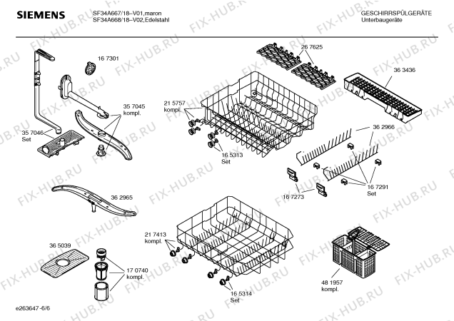 Схема №1 SF34647 Extraklasse с изображением Инструкция по установке/монтажу для посудомойки Siemens 00586315