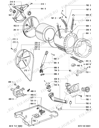 Схема №1 AWM 8142-A с изображением Обшивка для стиральной машины Whirlpool 481245210525