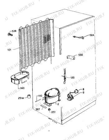 Взрыв-схема холодильника Zanussi ZFC23/6D - Схема узла Cooling system 017