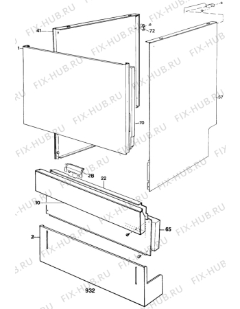 Взрыв-схема посудомоечной машины Atlas DF940-3 - Схема узла W10 Front  G