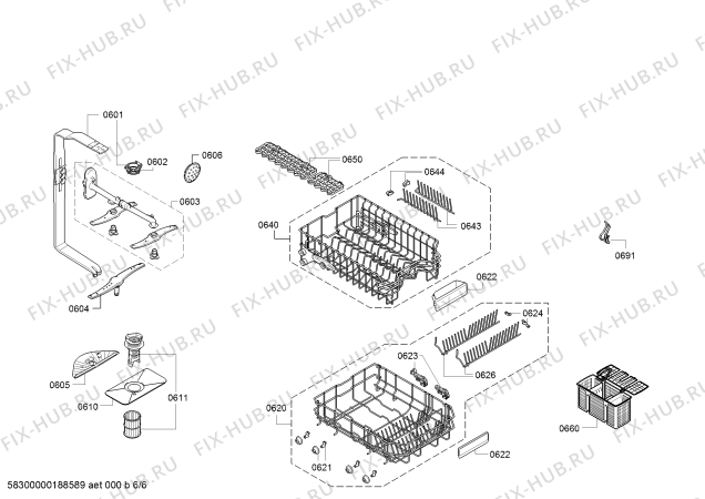 Схема №2 SPS53E06RU с изображением Силовой модуль запрограммированный для посудомоечной машины Bosch 12017363