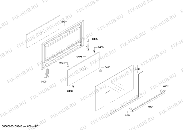 Взрыв-схема плиты (духовки) Bosch HSB775055Z - Схема узла 04