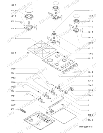 Схема №1 AKL704/WH с изображением Клавиша для духового шкафа Whirlpool 481941129254