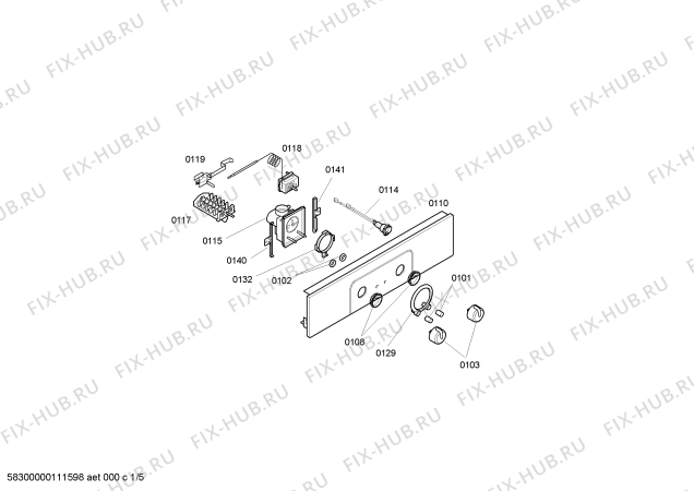 Схема №2 3HT527N с изображением Передняя часть корпуса для плиты (духовки) Bosch 00442785