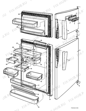 Взрыв-схема холодильника Electrolux END5299X - Схема узла Section 3