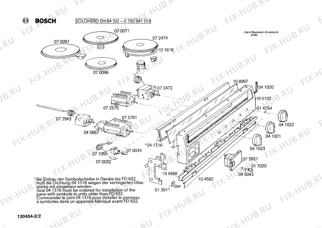 Взрыв-схема плиты (духовки) Bosch 0750041018 EH64SG - Схема узла 02