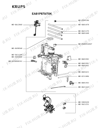 Схема №1 EA81P870/70K с изображением Покрытие для кофеварки (кофемашины) Krups MS-8030000403