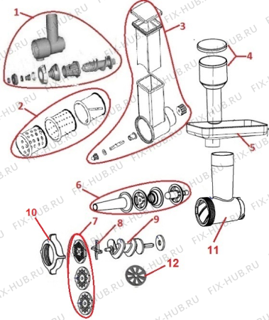 Схема №1 MG1800TJW (362781, LW6110) с изображением Контейнер для мясорубки Gorenje 280544