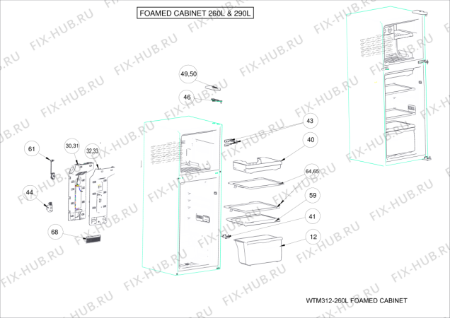 Схема №3 WTM 330 SS с изображением Уплотнитель (прокладка) для холодильника Whirlpool 482000094699