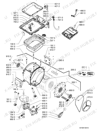 Схема №1 PTL 1061D с изображением Модуль (плата) для стиралки Whirlpool 481010579945