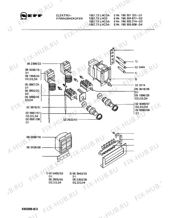 Взрыв-схема плиты (духовки) Neff 195305274 1057.73LHCDA - Схема узла 03