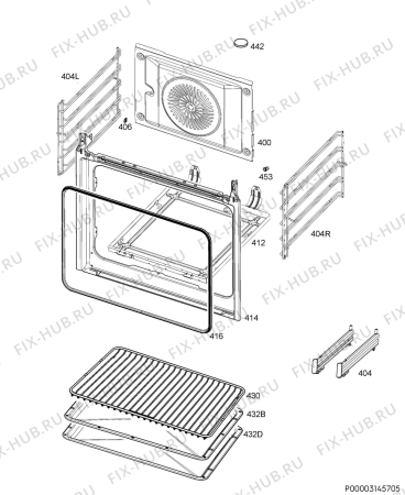 Взрыв-схема плиты (духовки) Zanussi ZOP67922XU - Схема узла Oven