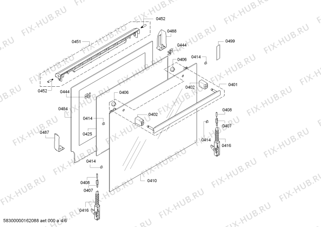 Взрыв-схема плиты (духовки) Bosch HBG342450S - Схема узла 04