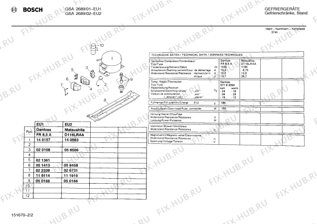 Взрыв-схема холодильника Bosch GSA2689 - Схема узла 02