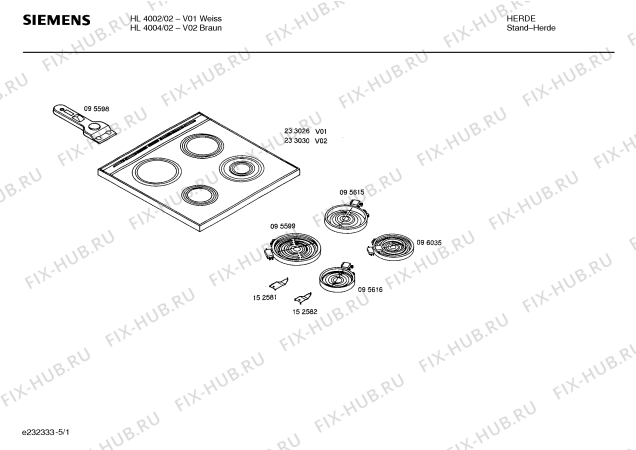 Схема №1 HL4002 с изображением Стеклокерамика для плиты (духовки) Siemens 00233026