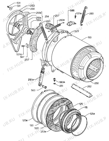 Взрыв-схема стиральной машины Zanussi ZF523J - Схема узла Functional parts 267
