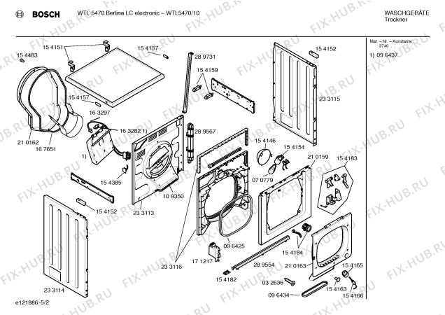 Взрыв-схема сушильной машины Bosch WTL5470NL Berlina LC electronic - Схема узла 02