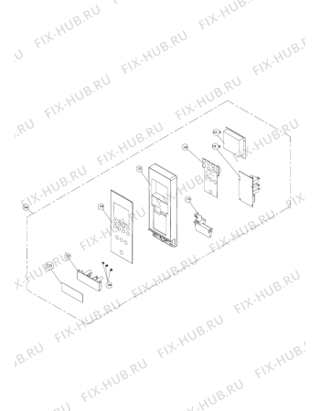 Взрыв-схема микроволновой печи Electrolux EMT25207OX - Схема узла Command panel 037