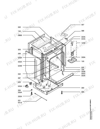 Взрыв-схема посудомоечной машины Electrolux ESI682-WE - Схема узла Housing 001