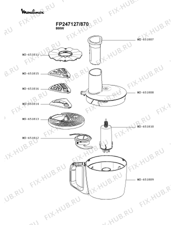Схема №1 FP247127/870 с изображением Микронасадка для кухонного комбайна Moulinex MS-651814