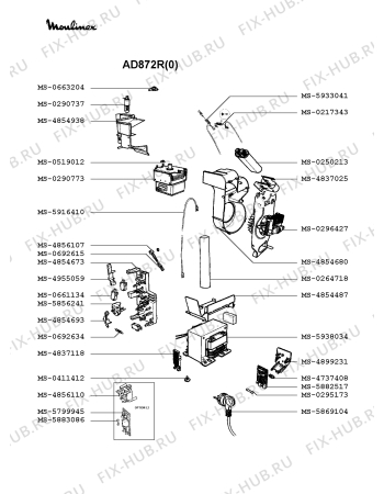 Взрыв-схема микроволновой печи Moulinex AD872R(0) - Схема узла XP002343.3P3