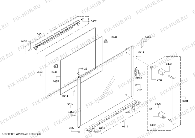 Взрыв-схема плиты (духовки) Bosch HBL43B250B - Схема узла 04