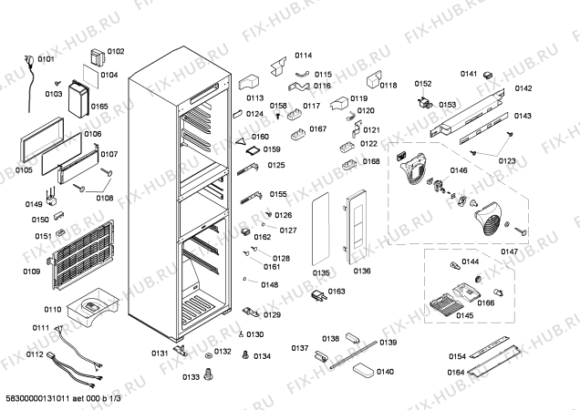 Схема №1 KKF287S5TI с изображением Крышка для холодильной камеры Bosch 00663033