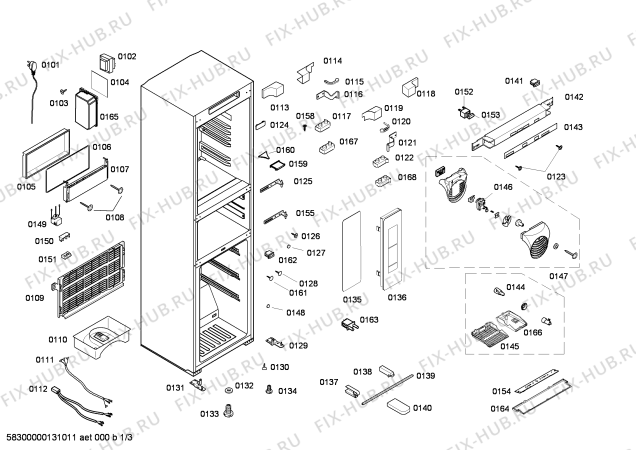 Схема №1 KK28A4650W с изображением Крышка для холодильной камеры Bosch 00611459