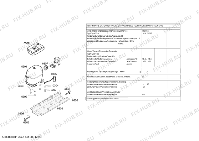 Взрыв-схема холодильника Siemens KG36VX50 - Схема узла 03