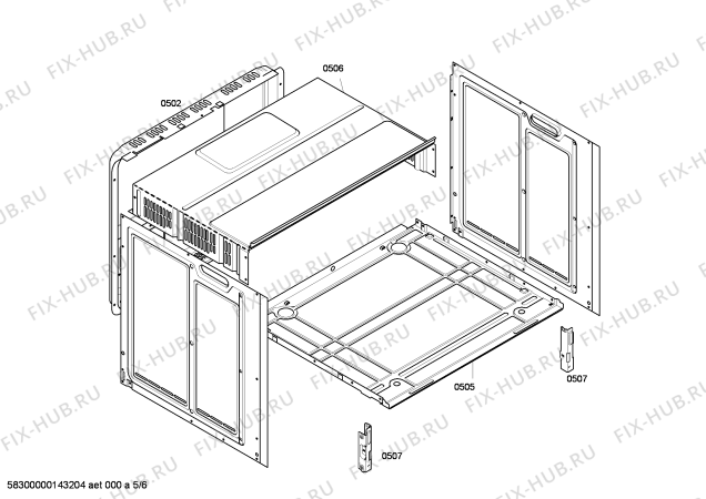 Взрыв-схема плиты (духовки) Constructa CB10450 - Схема узла 05