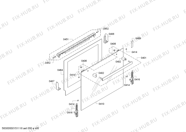 Взрыв-схема плиты (духовки) Bosch HEA44U250 - Схема узла 04