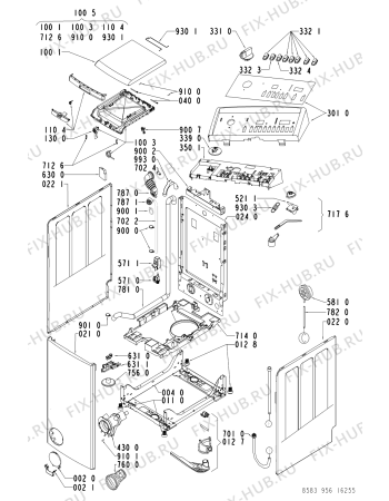 Схема №1 WAT 95650/2 с изображением Обшивка для стиральной машины Whirlpool 481245214593