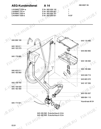 Взрыв-схема стиральной машины Aeg LAV505   W - Схема узла Hydraulic System 272