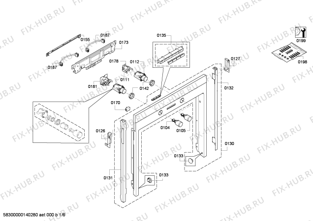 Схема №1 B13P40S1FR с изображением Панель для электропечи Siemens 00612616