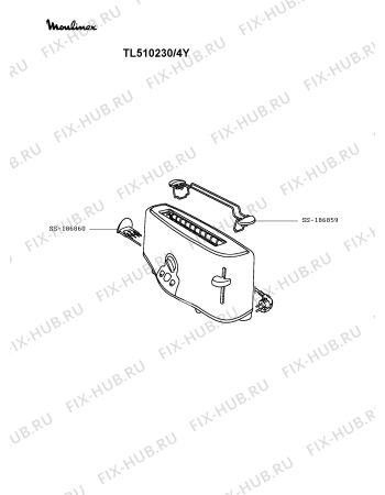 Схема №1 TL510230/4Y с изображением Держатель для электротостера Moulinex SS-186859