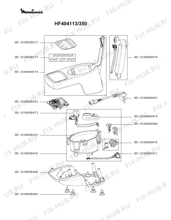 Взрыв-схема кухонного комбайна Moulinex HF404113/350 - Схема узла 4P005594.8P3