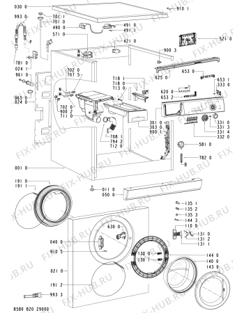 Схема №1 FL 1275 с изображением Обшивка для стиральной машины Whirlpool 480111101226