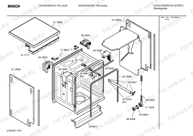 Схема №1 SGS45A02 с изображением Передняя панель для посудомойки Bosch 00434328