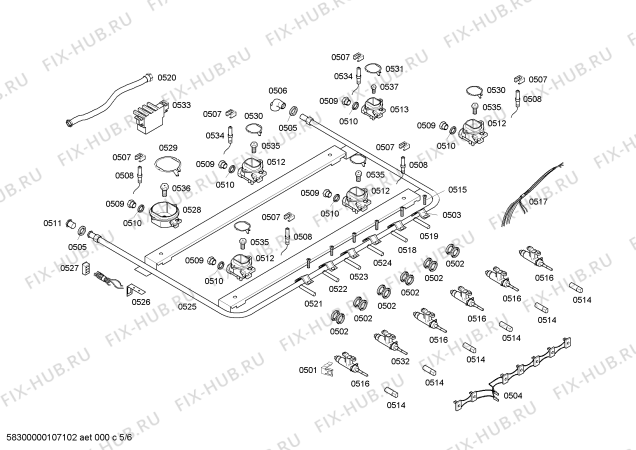 Схема №1 HEK66J43EH PROFESSIONAL P3 с изображением Провод для плиты (духовки) Bosch 00495915