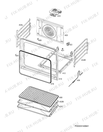 Взрыв-схема плиты (духовки) Electrolux EH6GL40XSP - Схема узла Oven