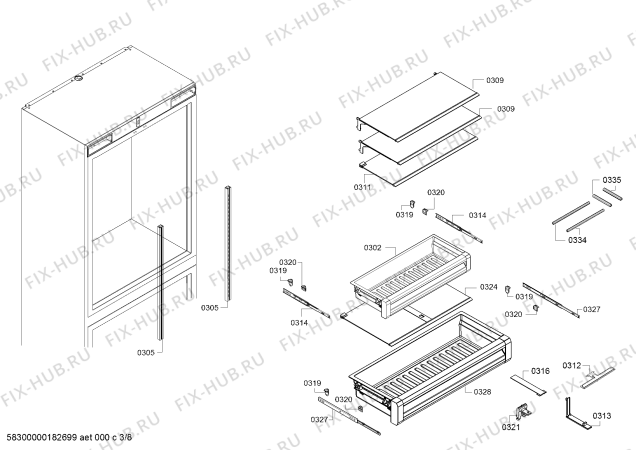 Схема №2 T30BB810SS с изображением Крепеж для холодильника Bosch 00776215